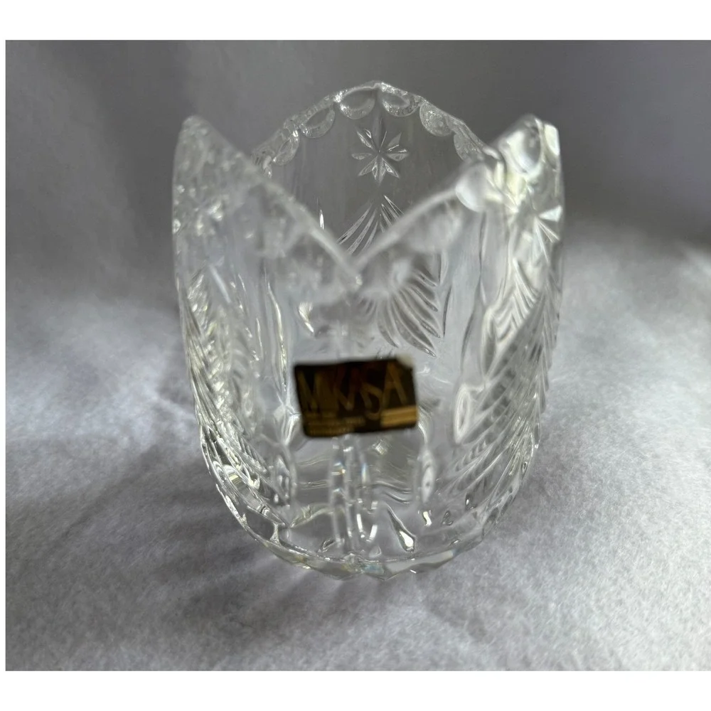 Mikasa Christmas Trees Germany‎ Crystal Glass Bowl SN106 Holiday Decor